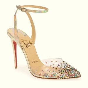 Christian Louboutin Spikaqueen Crystal Ankle Strap Pump